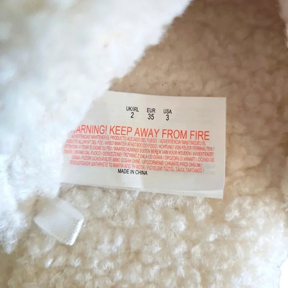 GIRLS REINDEER CHRISTMAS SLIPPERS SLIP-ON SZ US 3 SPARKLE GOLD ANTLERS SOFT - Picture 5 of 5